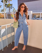 Everyday Fit Sleeveless Denim Jumpsuit