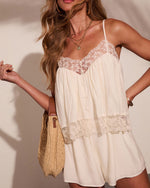 Dreamy Summer Lace Trim Romper