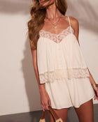 Dreamy Summer Lace Trim Romper