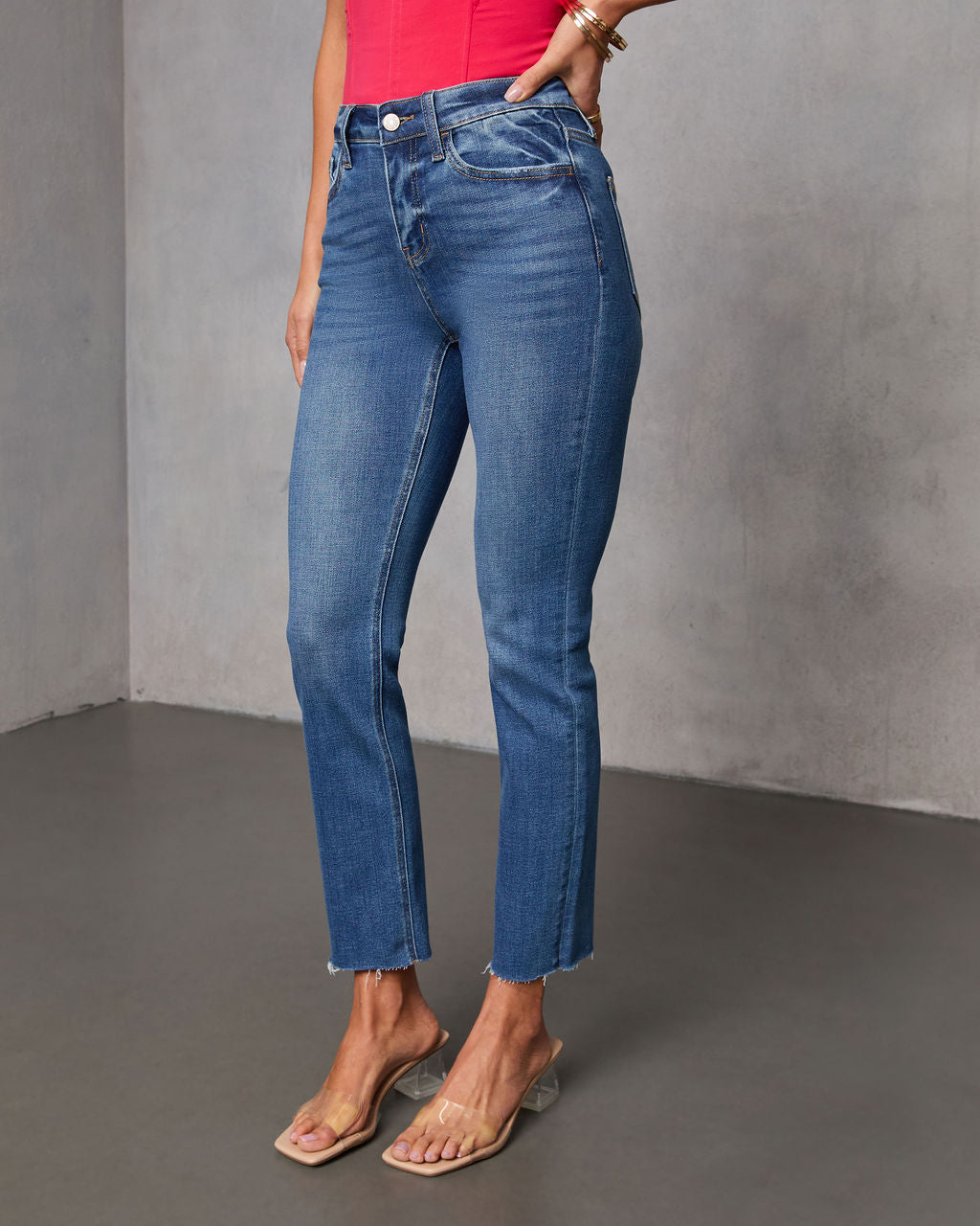 Ronnie Super Stretch High Rise Straight Leg Jeans – VICI