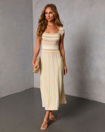 Chanley Striped Midi Dress