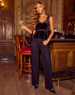 Rugged Charm Stretch High Rise Wide Leg Coated Denim