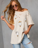 Ghost Rider Distressed Oversized Graphic Tee