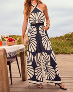 Riviera Roam Printed Halter Jumpsuit