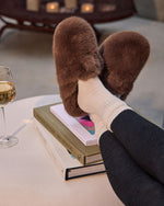 Brown % Snowfall Secrets Faux Fur Mules-1