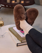 Brown % Snowfall Secrets Faux Fur Mules-1