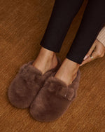 Brown % Snowfall Secrets Faux Fur Mules-4