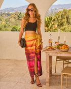 Lucia Printed Wrap Midi Skirt