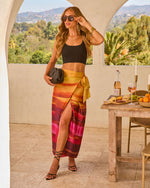Lucia Printed Wrap Midi Skirt
