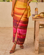 Lucia Printed Wrap Midi Skirt