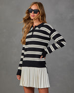 Pep Talk Striped Twofer Mini Shirt Dress