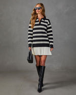 Pep Talk Striped Twofer Mini Shirt Dress