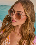 Amirae Round Wire Frame Sunglasses