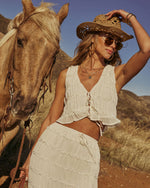 Celestial Haven Chiffon Front Tie Top