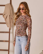 Honeyed Muse Mesh Mock Neck Top