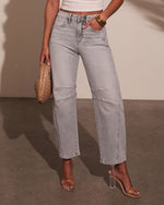 Grey % Wild Honey High Rise Barrel Jeans-1