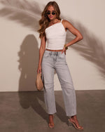 Grey % Wild Honey High Rise Barrel Jeans-2