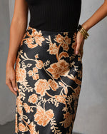 Black Multi % Something About You Printed Midi Skirt-6