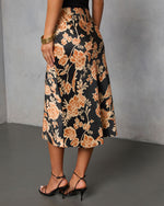 Black Multi % Something About You Printed Midi Skirt-4