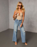 Taupe % Jazlynn Strapless Ruched Cutout Bodysuit-6