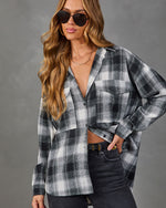 Petaluma Cotton Blend Plaid Button Down Top
