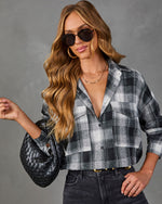 Petaluma Cotton Blend Plaid Button Down Top