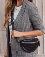 Black % Jenny Faux Leather Belt Bag-6