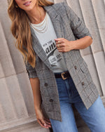 Charcoal % Helen Plaid Blazer-5