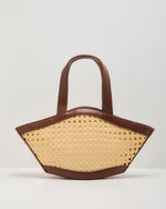 Dayvin Woven Vegan Leather Trim Shoulder Bag