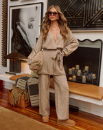 Frosted Wonder Knit Tie Front Cardigan