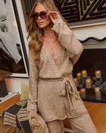 Frosted Wonder Knit Tie Front Cardigan