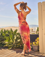 Modern Day Glam Printed One Shoulder Asymmetrical Maxi Dress
