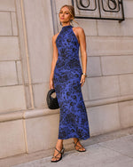 Birch Hollow Paisley Knit Mock Neck Maxi Dress