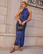 Birch Hollow Paisley Knit Mock Neck Maxi Dress