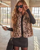 Nadia Faux Fur Leopard Print Vest