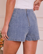 Avalia Buttoned Denim Mini Skort
