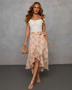 Wildly Radiant Floral Chiffon Wrap Skirt