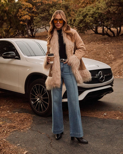 In The Style Maternity x Dani Dyer square neck puff sleeve shift