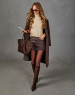 Ginnay Coated Denim Mini Skirt