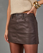Ginnay Coated Denim Mini Skirt