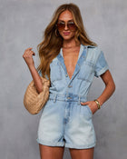 Tamia Cuffed Denim Romper