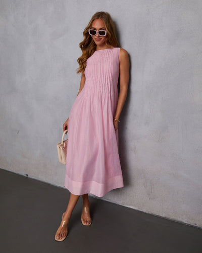 knee length dresses for ladies Shes Timeless Pintuck Organza Midi Dress – VICI main image 0