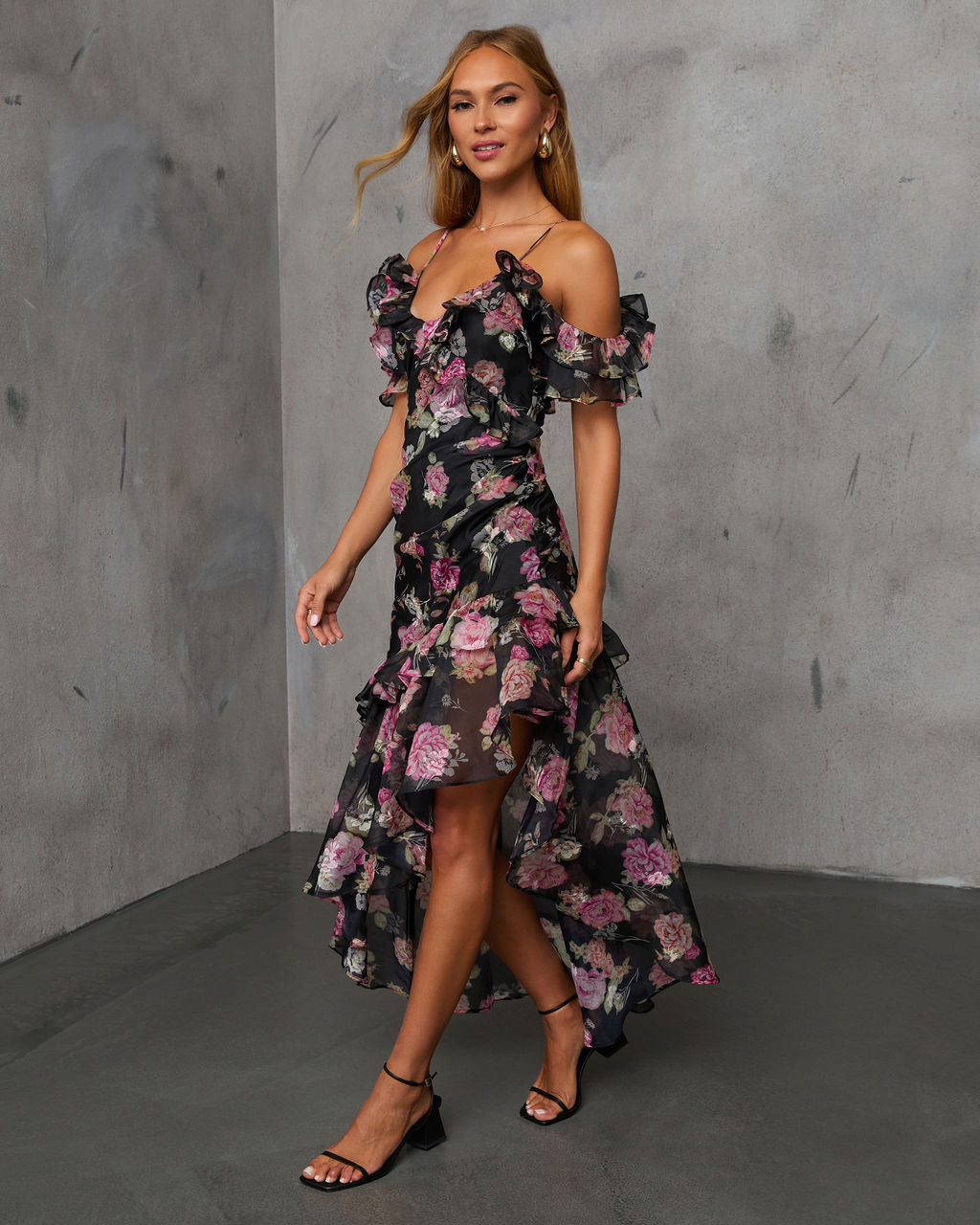 Chelsea Off The Shoulder Ruffle Maxi Dress – VICI