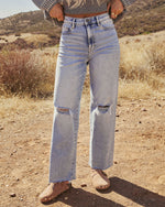 Light Wash % VICI Icon Super Stretch High Rise Straight Jeans-1