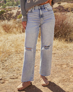 Light Wash % VICI Icon Super Stretch High Rise Straight Jeans-4