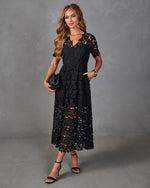 Garcelle Floral Lace Midi Dress