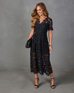 Garcelle Floral Lace Midi Dress