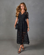 Garcelle Floral Lace Midi Dress