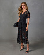 Garcelle Floral Lace Midi Dress