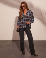 Katarina Plaid Button Down Top